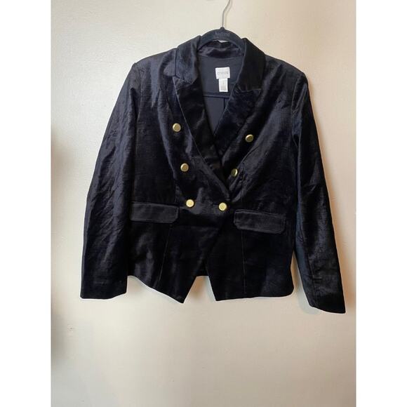 chicos black and gold velvet blazer medium witchy corpcore dark academia - Picture 1 of 5